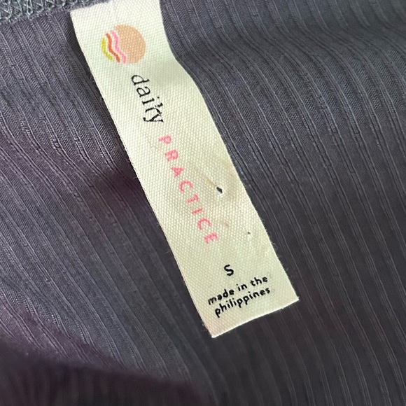 Anthropologie Daily Practice Faux Wrap Midi Dress in Steel Blue Ribbed Sz S - Picture 9 of 10